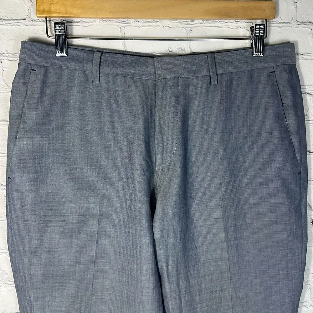 Hugo Boss Mens Gray Slim Melancey Wool Blend Dress Pants size‎ 34R FLAWS